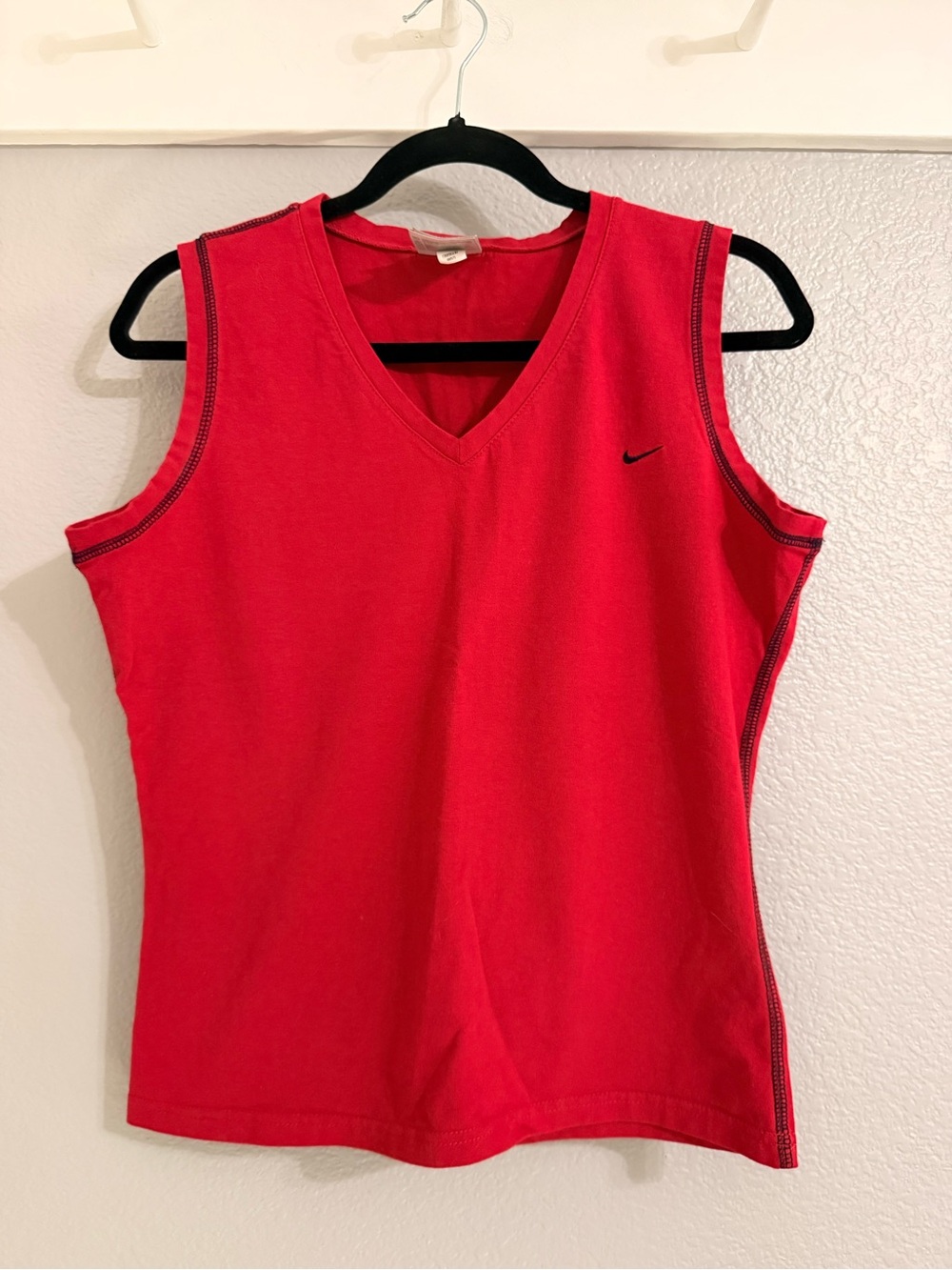 Nike Red Sleeveless V-Neck Tank Top